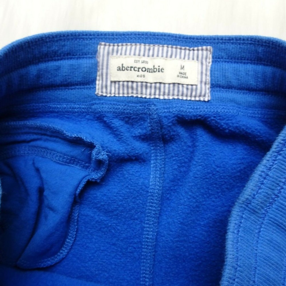 💰3/$25 Abercrombie Kids Jogger Sweat Pants Drawstring Logo Blue Comfy M - Picture 7 of 12